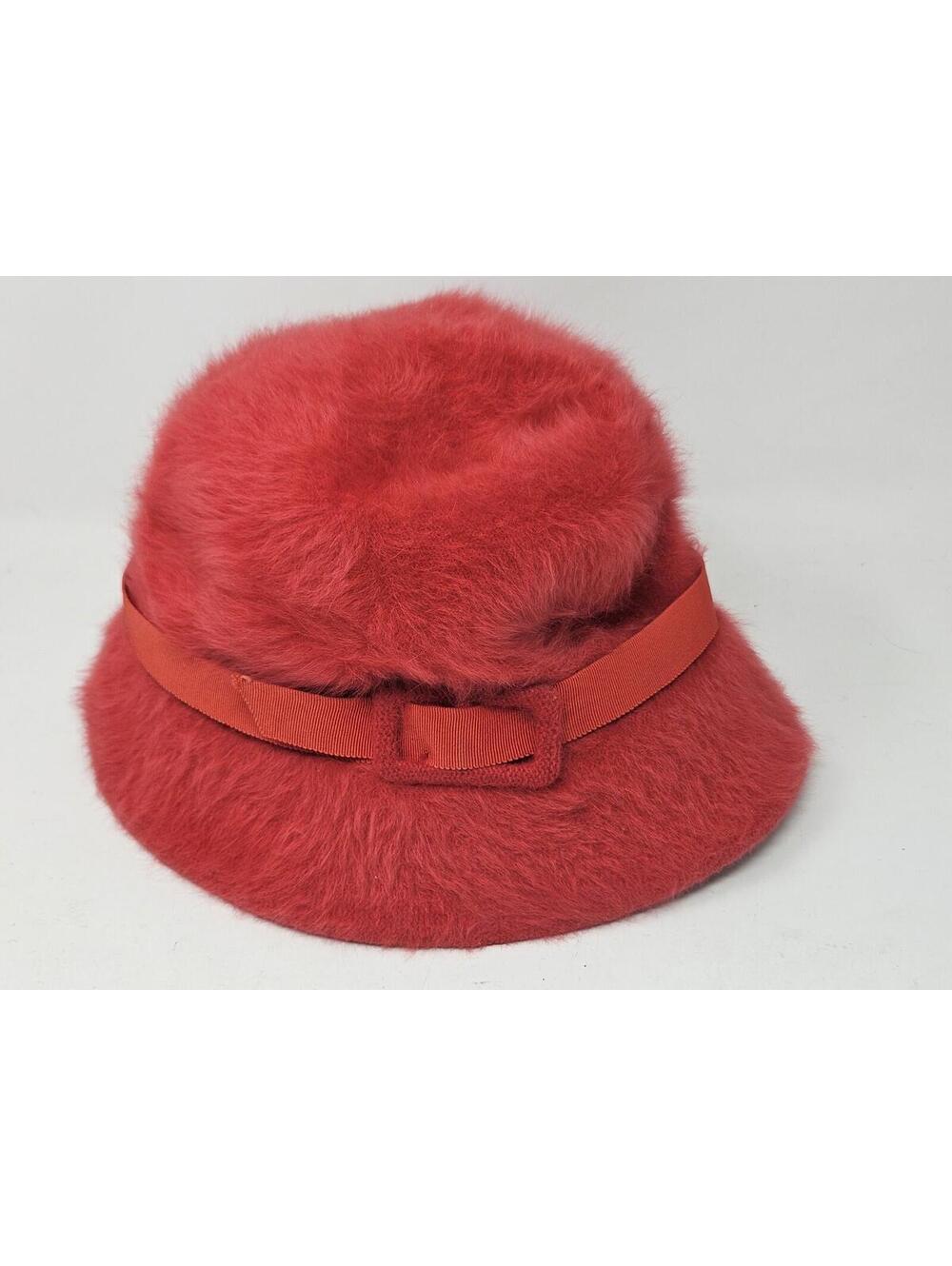 Vintage  Kangol Design Red Cap Fur Fuzzy Hat Womens